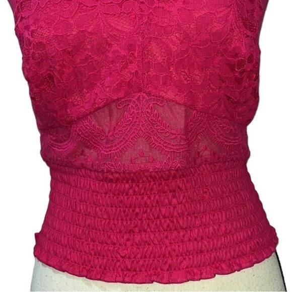 Torrid V-Neck Lace Smocked Sleeveless Crop Top - Picture 6 of 12